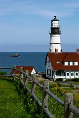 Fence Along Park by Portland Lighthouse in Maine